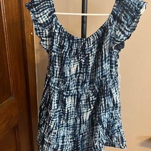 White and blue romper